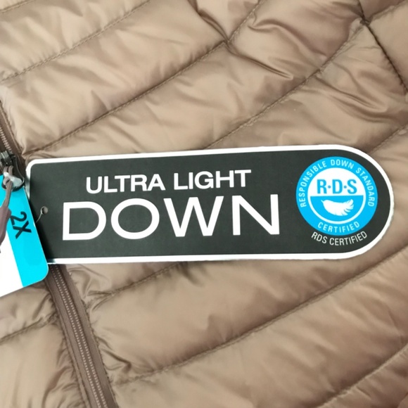 32 DEGREES Down Puffer Jacket Heat Ultra Light Taupe NWT Women's Plus Size 2X - Picture 8 of 16